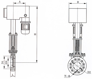 PZ273電液動(dòng)刀型閘閥結(jié)構(gòu)圖