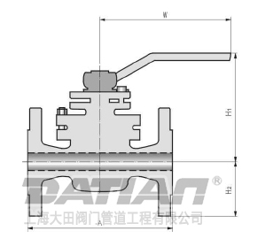 頂裝式鑄鋼球閥外形尺寸圖