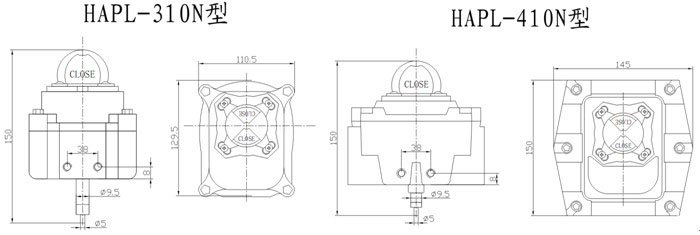 HAPL-310N/410N型限位行程開關 外形尺寸