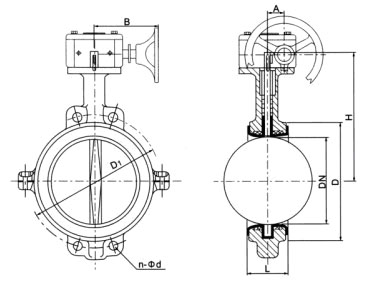 D371(半襯)、D371Fs(全襯)蝸輪對夾襯氟塑料蝶閥