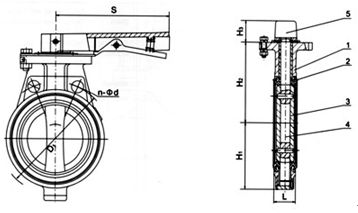 D71X(半襯)、D71J、D71H/Fs(全襯)襯夾襯膠蝶閥外形尺寸圖