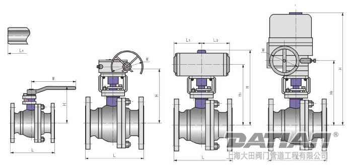 浮動式鑄鋼球閥結構圖