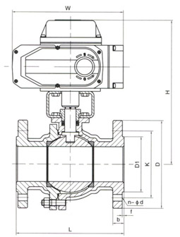 電動法蘭球閥結構示意圖