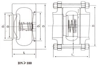 H71單瓣對夾升降式止回閥結構示意圖